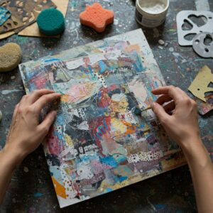 Artist's playbook technique: overcoming creative blocks through experimental mixed media approaches