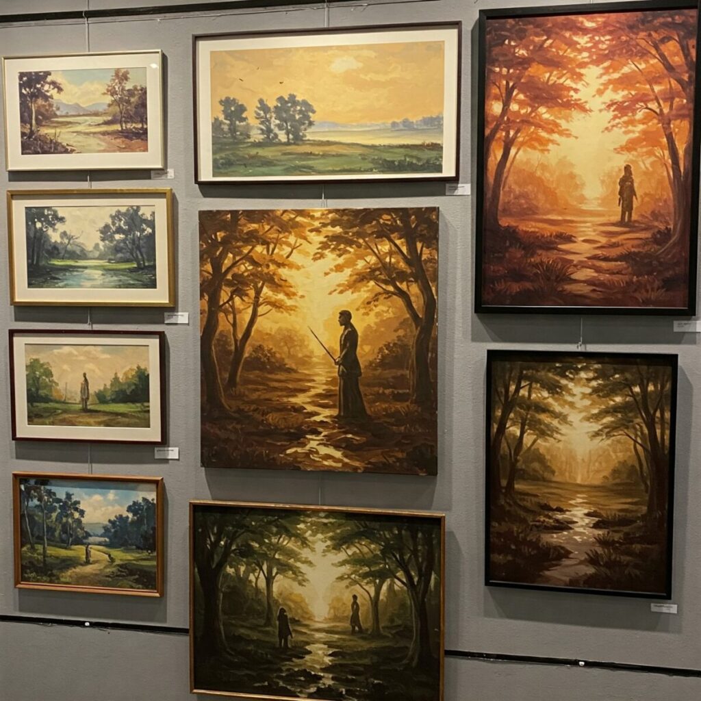 rtist's playbook journey: diverse artwork collection showing development of a unique artistic style