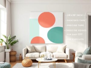 Easy DIY geometric wall art with masking tape technique