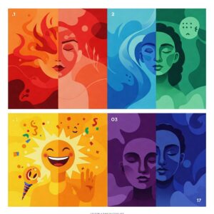 A Beginner's Guide to Understanding Color Theory in Art 4 Emotional responses to different color palettes demonstrating psychological aspects of color theory in art