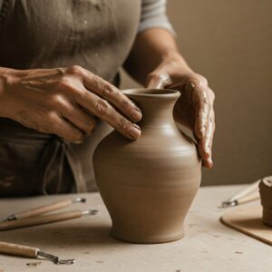 Art Therapy Activities You Can Do At Home for Stress Relief 8 Hands working with therapeutic clay during art therapy exercise for grounding