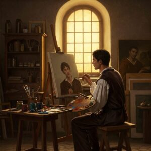 The Evolution of Self-Portraits: From Renaissance to Digital Age 3 Evolution of Self-Portraits: Renaissance self-portrait history showing artist with mirror and tools