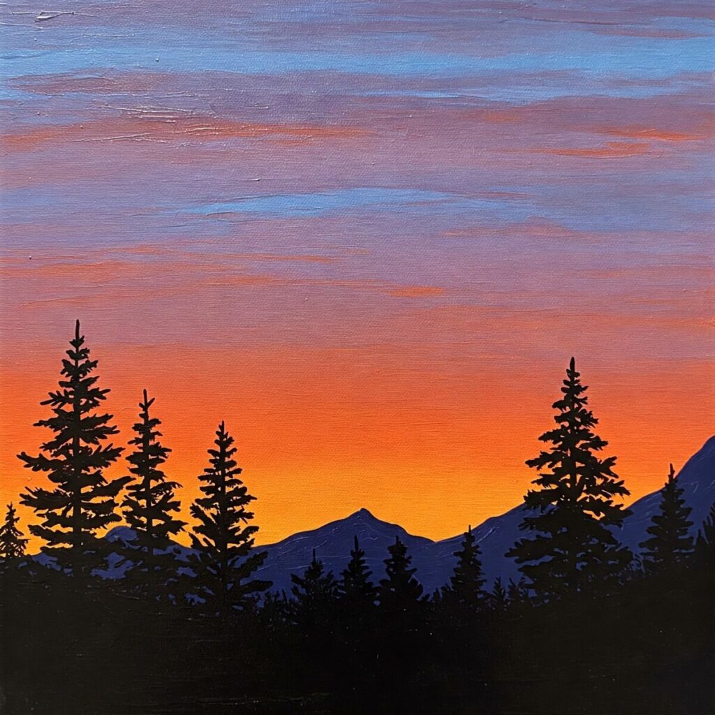 50+ Stunning Painting Ideas on Pinterest to Discover Right Now 5 Simple sunset landscape painting idea for beginners from Pinterest