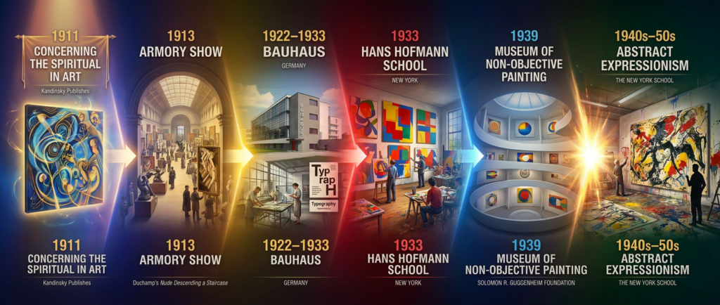 How did Kandinsky's Ideas actually reach New York? The Transmission Chain the other Accounts Leave Out! 5 transmission chain timeline infographic
