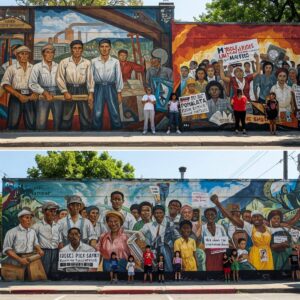 Powerful protest murals addressing social inequality and political resistance