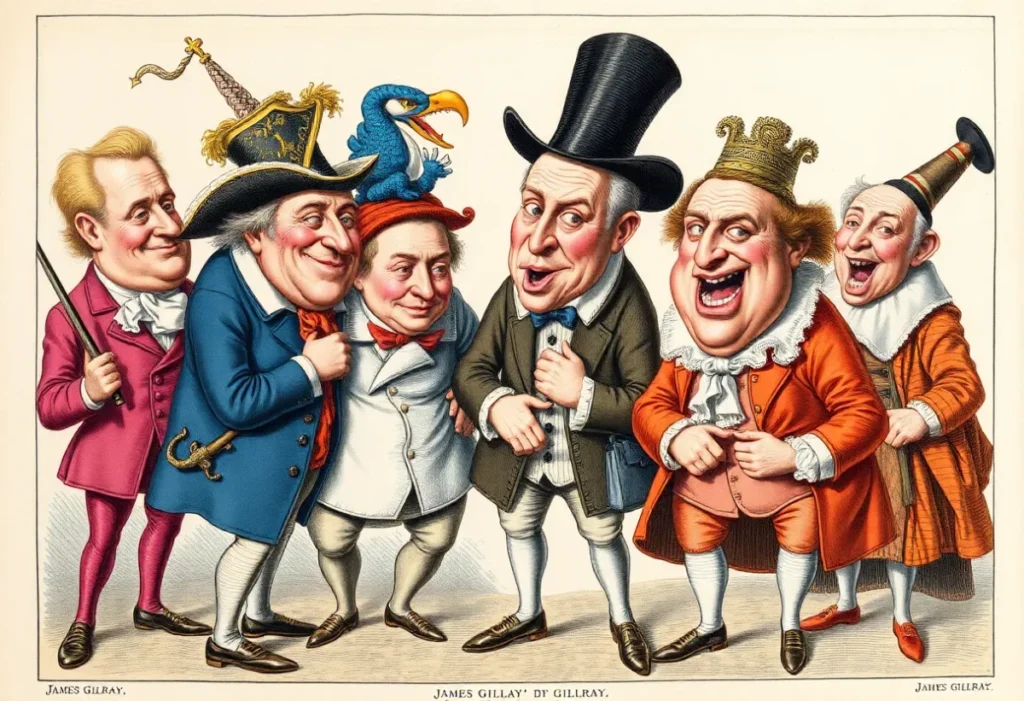 Top 10 Famous Caricature Artists You Should Study 4 James Gillray's famous political caricature depicting 18th-century British figures