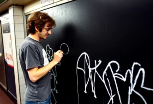 Keith Haring Art: Radiant Babies and the Energetic Lines of a Pop Art Icon 4 Keith Haring subway chalk drawings process