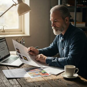 Top 10 Places for Artist Grants and Funding 3 Artist Grants and Funding: Artist completing grant application at desk with portfolio