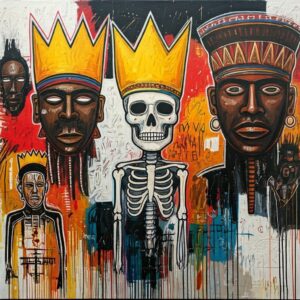 Basquiat art examining Black identity with powerful symbolism and historical references