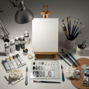 What is Grisaille Painting Technique? A Complete Guide to Monochromatic Art 4 Essential materials and supplies needed for grisaille painting technique including paints brushes and canvas