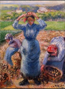 Camille Pissaro Paintings: Peasants Planting Potatoes