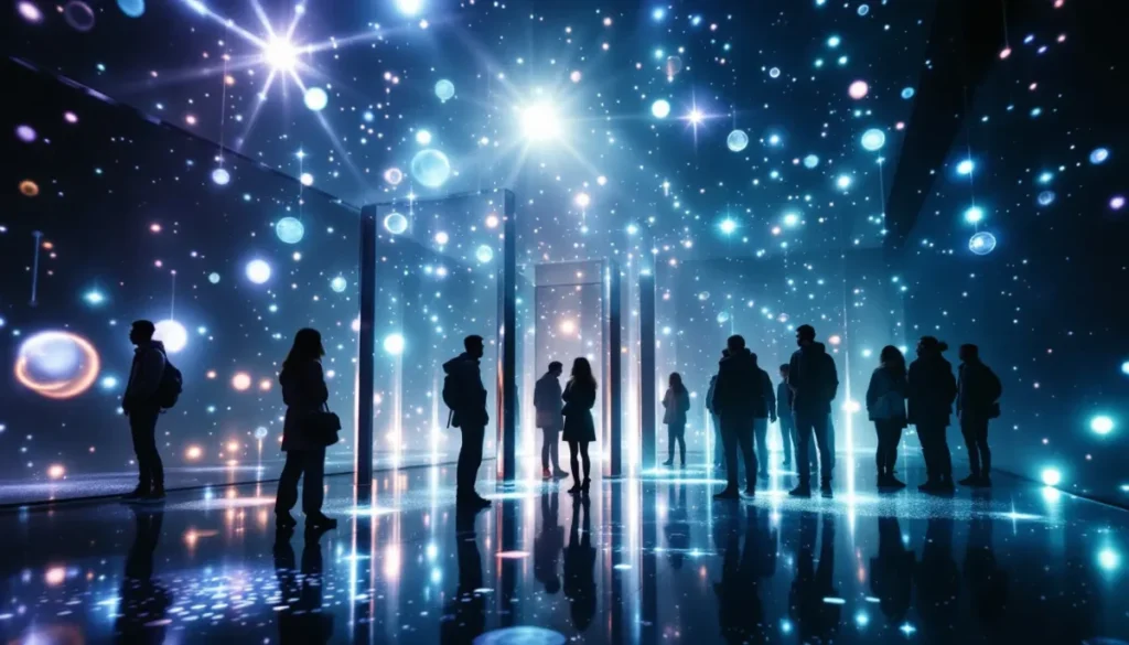 Quantum physics concepts visualized through contemporary art installation