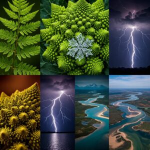 Fractal patterns in nature inspiring artistic designs and compositions