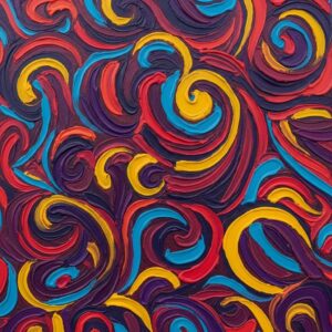 What Your Favorite Painting Says About You: An Art Lover's Personality Quiz 7 A non-representational Abstract painting with vibrant colors and dynamic forms, symbolizing innovation, intellectual curiosity, and the open-minded nature of those who appreciate pure form and color.