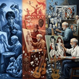 Artist life stories Picasso cubism creative journey Blue Period to abstract innovation