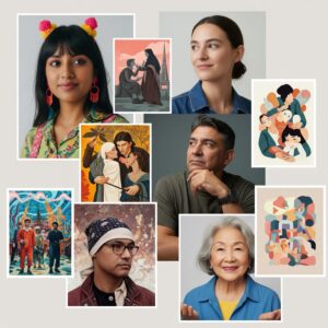 Diverse group of contemporary painting artists from around the world showcasing various artistic styles and cultural perspectives in modern art