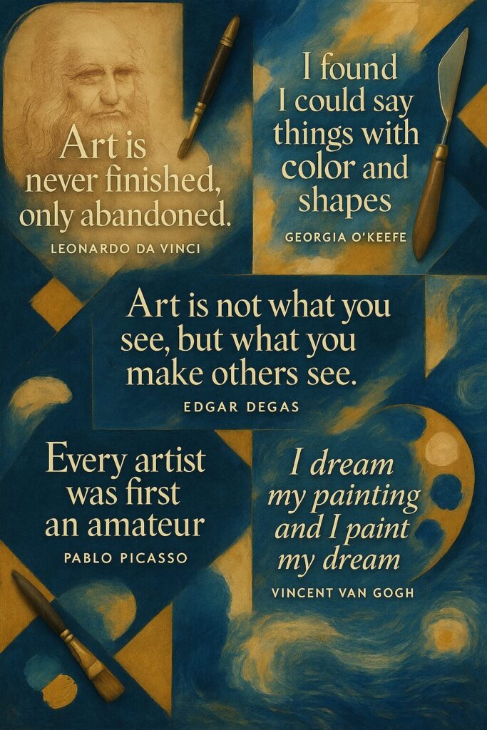 Famous Artist Quotes That Will Inspire Your Own Creativity 5 Creativity quotes from famous artists including Monet, Da Vinci, and other master painters for artistic inspiration