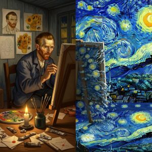 Famous painters biography Van Gogh perseverance story Starry Night creativity through adversity