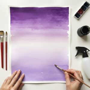 Beginner Watercolor Techniques Overview: Mastering the Role of Water in Mixing Pigments and Creating Washes 9 gradient watercolor wash water control technique step by step