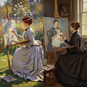 Famous Women Artists History: Painters with Most Influence Often Overlooked Throughout Time 5 Influential women painters Impressionist movement featuring Berthe Morisot Mary Cassatt overlooked female artists plein air painting techniques