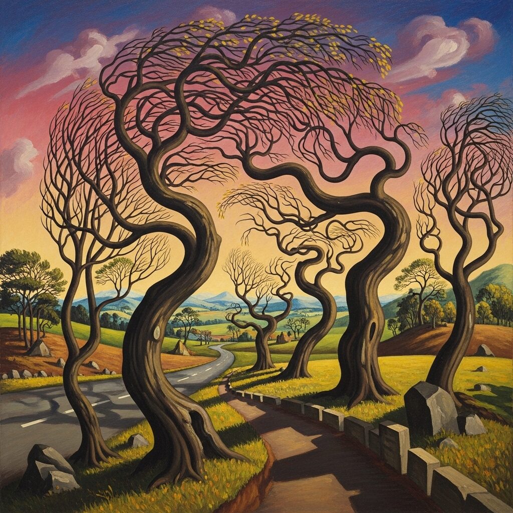 Paul Nash: A British Master of Modernism and Surrealism 6 A surrealist landscape painting inspired by Paul Nash's 'Landscape from a Dream'