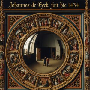 Religious symbolism in art - Van Eyck's convex mirror showing hidden witnesses in Arnolfini Portrait