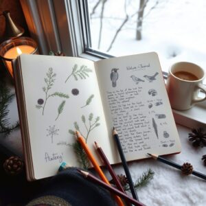 winter-nature-journal-ideas-evergreen-studies-snow-sketching