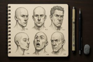 art challenge portfolio building 100 heads