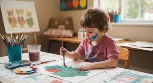 What Is Tempera Paint? A Secrets Guide for Beginners and Kids 7 child painting with tempera paints