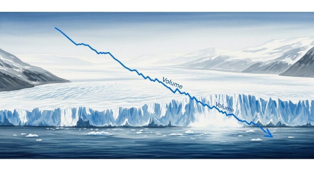 Climate Canvas: Inspiring Eco-Art Projects that Visualize a Greener Future 7 A watercolor painting by Jill Pelto where a graph of scientific data on climate change forms the landscape of the artwork, a powerful eco-art project.