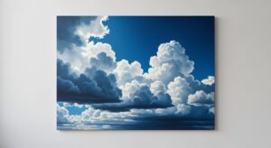finished realistic acrylic cloud painting