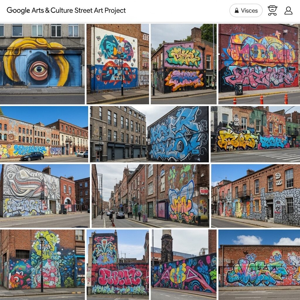 From Navigation to Canvas: Discovering the World of Google Maps Art 5 Computer screen showing Google Arts & Culture Street Art Project homepage with colorful murals