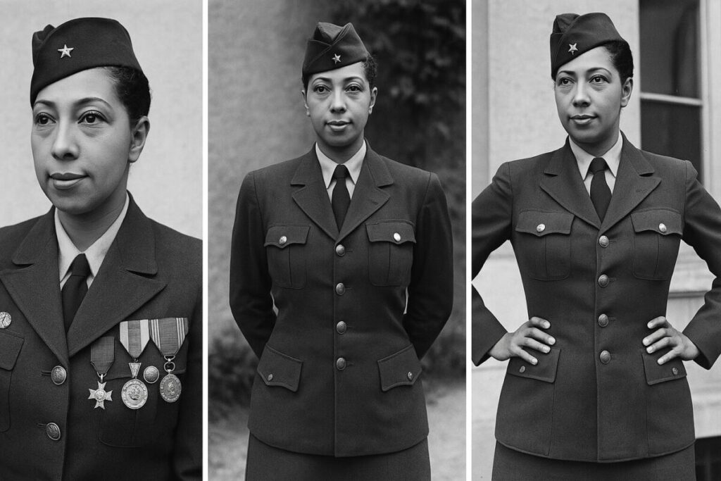A photo of entertainer and spy Josephine Baker in her French Resistance uniform, a powerful example of a female artist spy.