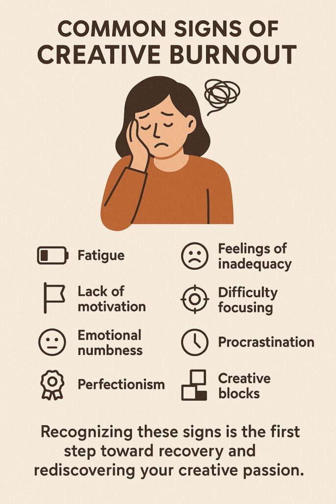 Overcoming the Void: Your Essential Guide to Artist Creative Burnout 4 common signs of artist creative burnout, including fatigue, lack of motivation, and emotional numbness