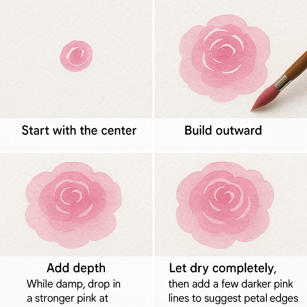 step by step rose creation
