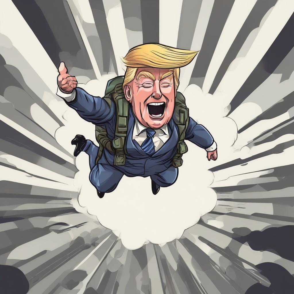 best free clip art sites - Trump parachuting