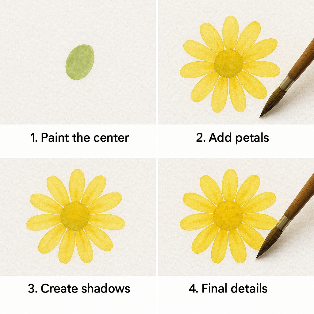 step by step daisy creation