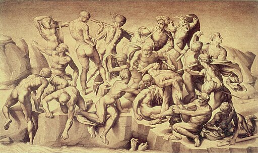 Copy after lost original, Michelangelo's Battaglia di Cascina, by Bastiano da Sangallo (c. 1542)