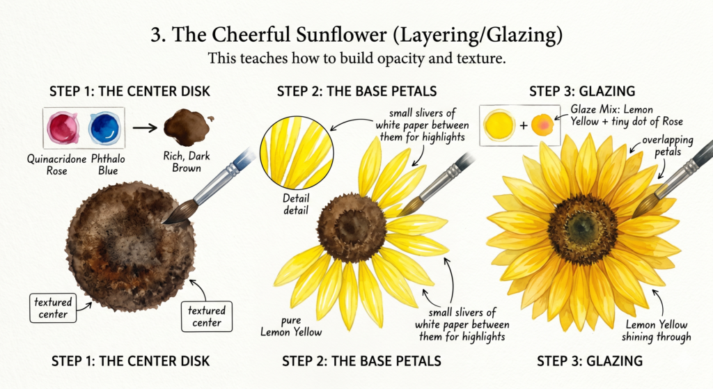 The Cheerful Sunflower (Layering/Glazing)