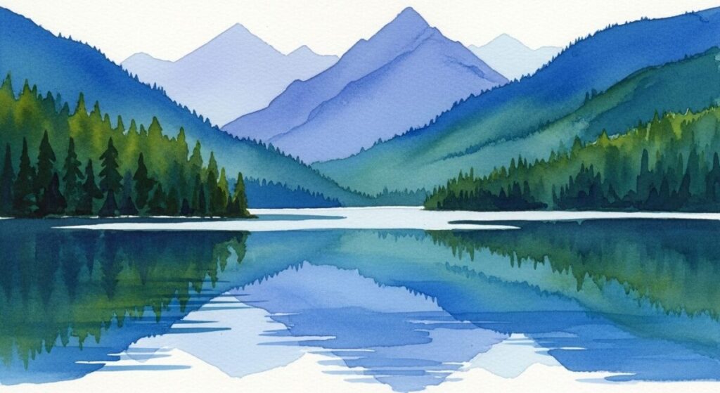 How to Master Color Harmony Mixing Easily: Your Complete Guide to Perfect Paint Colors 5 Analogous color harmony mixing demonstration using blue, green, and purple in landscape painting