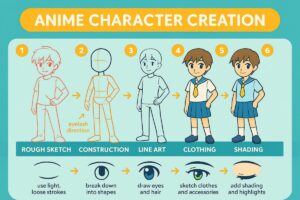 How to Draw Anime Characters for Beginners: Your First Steps to Creating Anime Art 5 anime character design process beginner tutorial guide