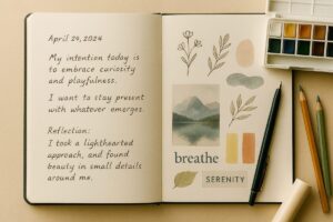 The Art of Intention: Mastering Mindful Goal-Setting for Your Creative Journey 3 art journal written intentions small sketches