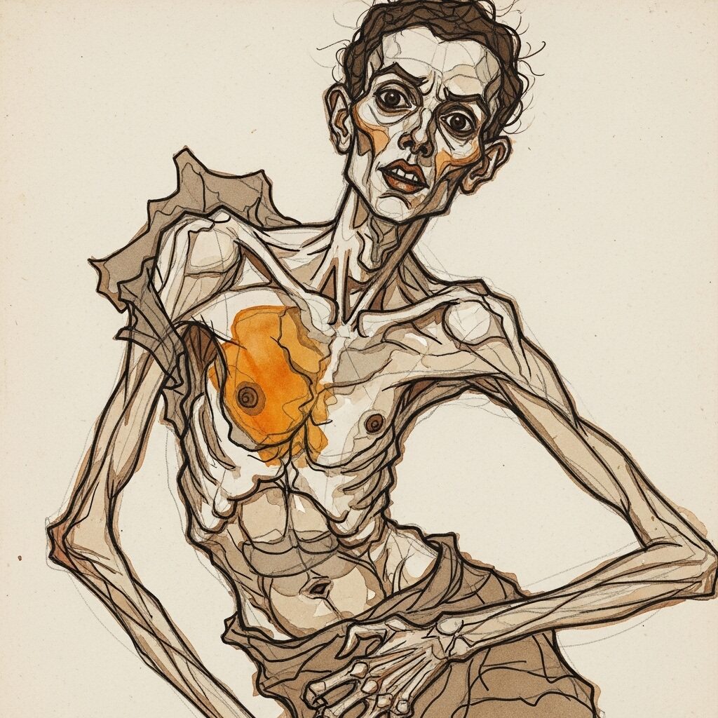 Famous Rebellious Artists: The Bad Boys Who Changed Art History Forever 5 Example of Egon Schiele's twisted expressionist figure drawing style showing angular distorted human forms