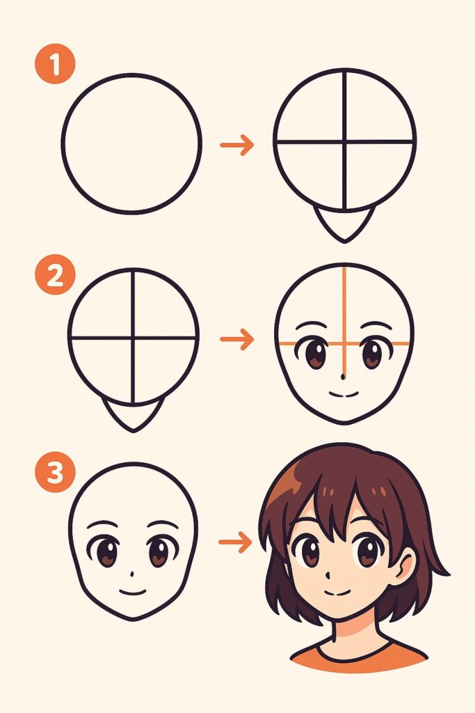 How to Draw Anime Characters for Beginners: Your First Steps to Creating Anime Art 4 Step by step guide showing how to draw anime characters for beginners with basic shapes and
proportions