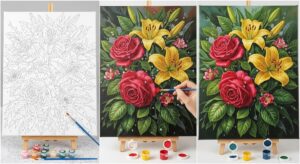 Easy & Relaxing Paint By Numbers For Adults: Your Guide to Stress-Free Creativity 5 paint by numbers adults before after painting process progress