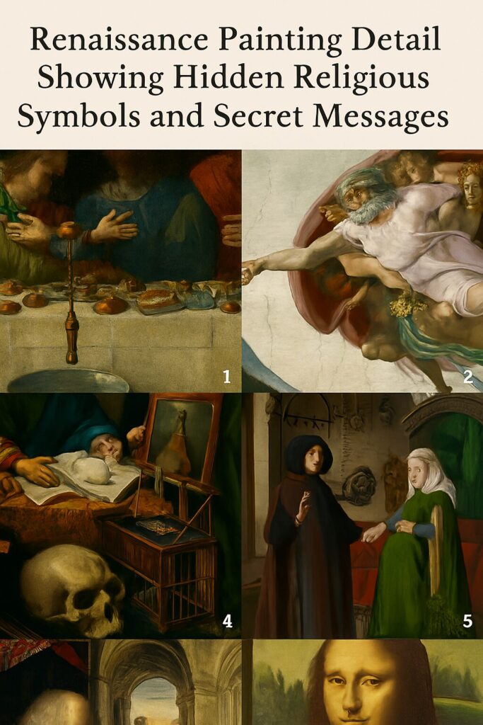 Famous Painting Secrets: Hidden Stories Behind History's Greatest Masterpieces 6 Renaissance painting detail showing hidden religious symbols and secret messages