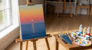 simple acrylic gradient painting for beginners