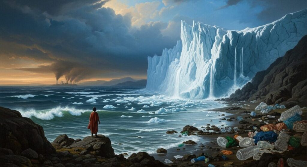 The Romanticism Art Movement: A Revolutionary Journey from Reason to Emotion 8 Contemporary landscape art showing romanticism movement influence on modern environmental and climate change artistic themes