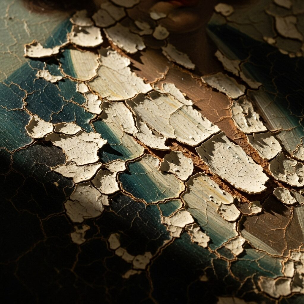 The 3 Rules of Oil Painting: A Foundation for Lasting Art 6 cracked oil painting close up