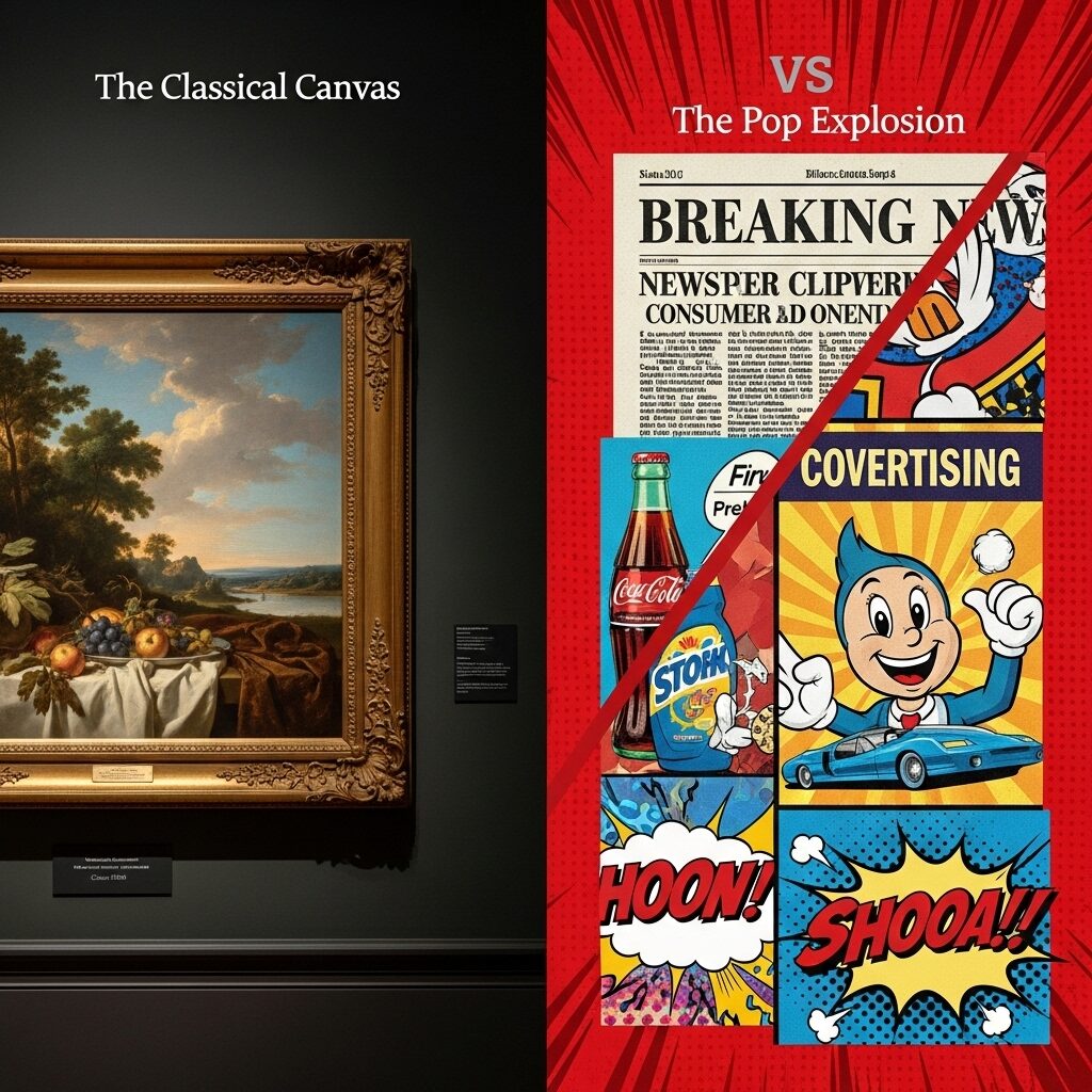 Pop art legacy contemporary influence modern culture digital art social media advertising impact